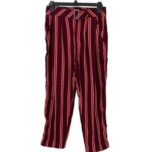 Free‎ People Seemed Like Striped Pants in Mustard / Burgundy Red Size 2
